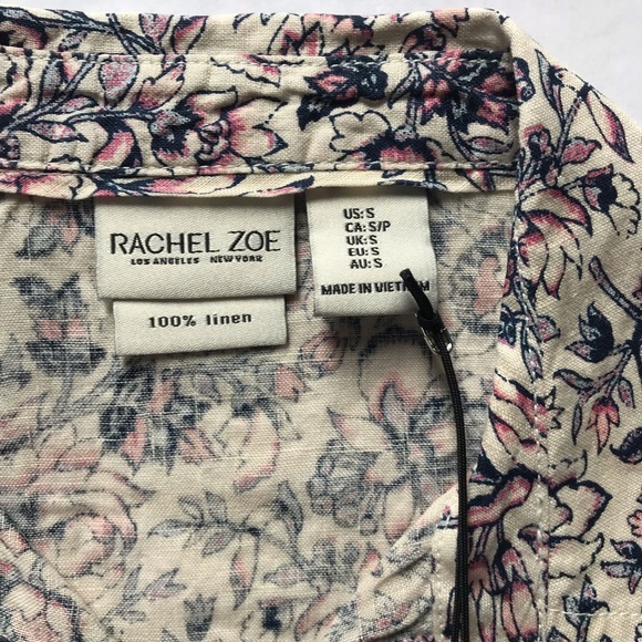 Rachel Zoe Floral Linen Peplum Blouse - Picture 4 of 8